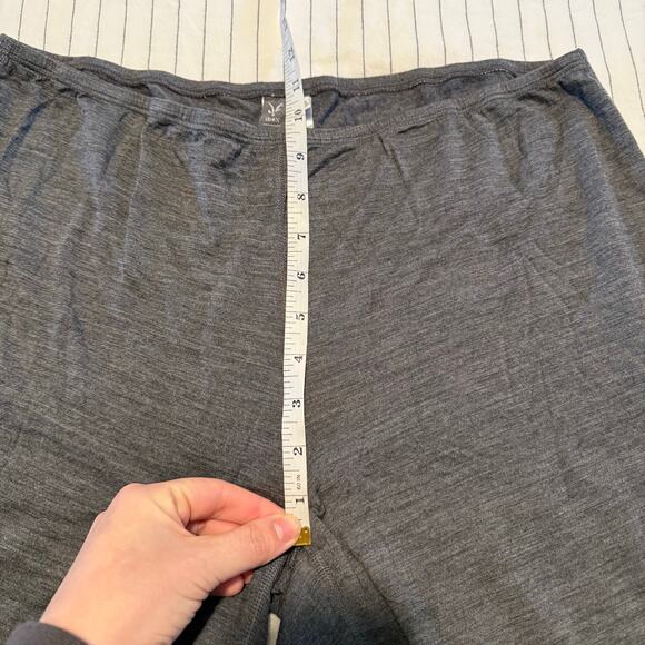 Ibex wide leg cropped capri pajamas gray wool lounge pants made in USA size XL - Picture 5 of 7